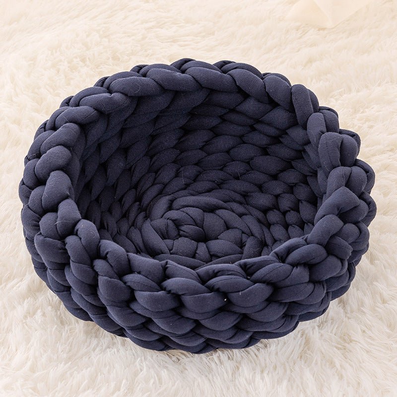 CozyNest Soft Wool Pet Bed with Elevated Edge Protection