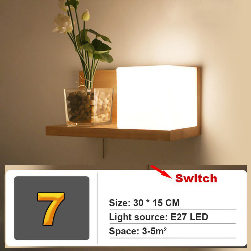 Taavita Wall Lamp with Switch Wood