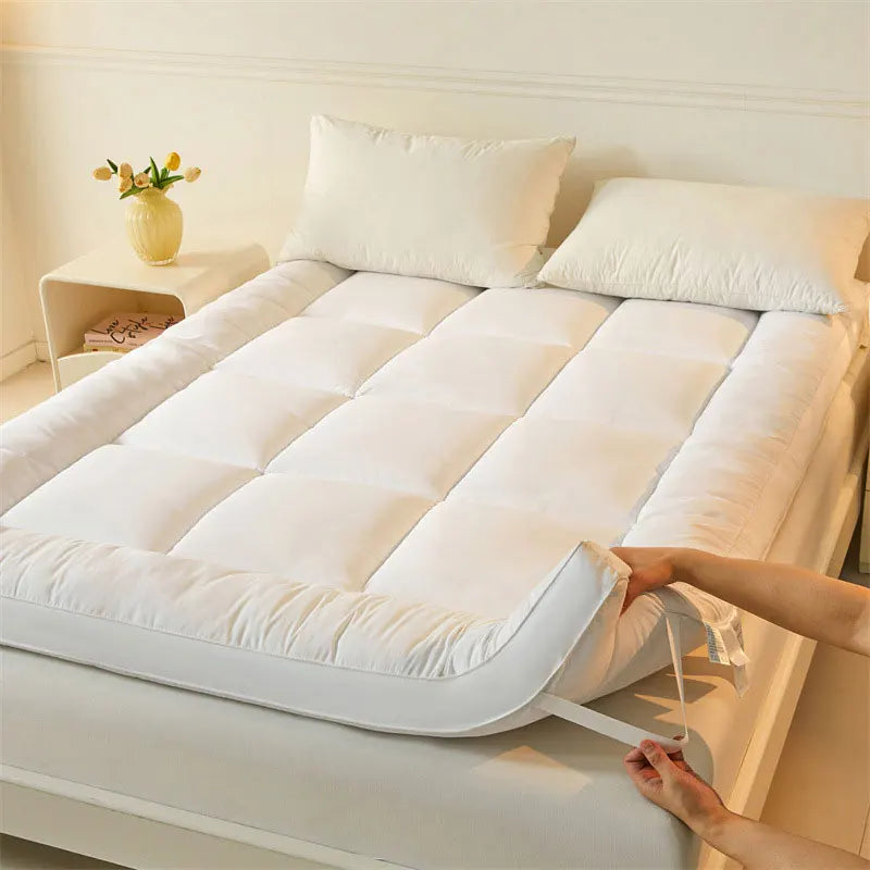 Foldable Mattress Topper with Non-Slip Foam & Microfiber Cover for Comfort