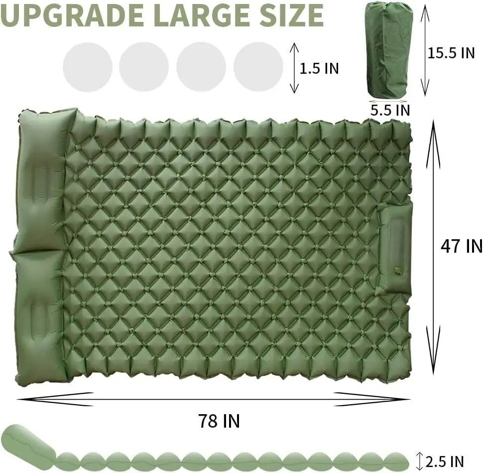 Ultralight Inflatable Sleeping Pad with TPU Design for Outdoor Comfort