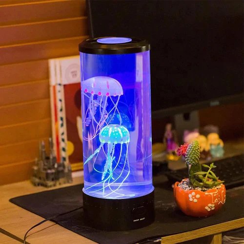 Jellyfish Aquarium Table Lamp with LED Night Illumination