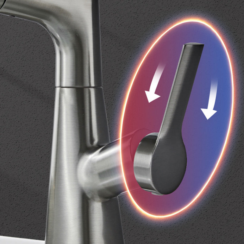 Pull-Out Spray Head Basin Faucet with Single Hole Design