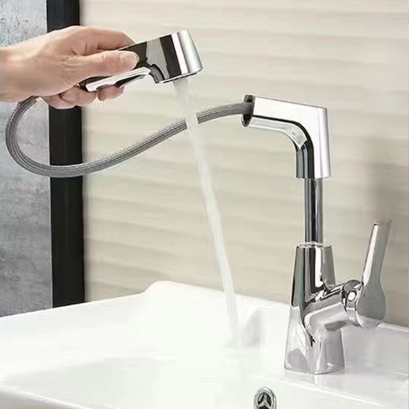 Pull-Out Spray Head Basin Faucet with Single Hole Design