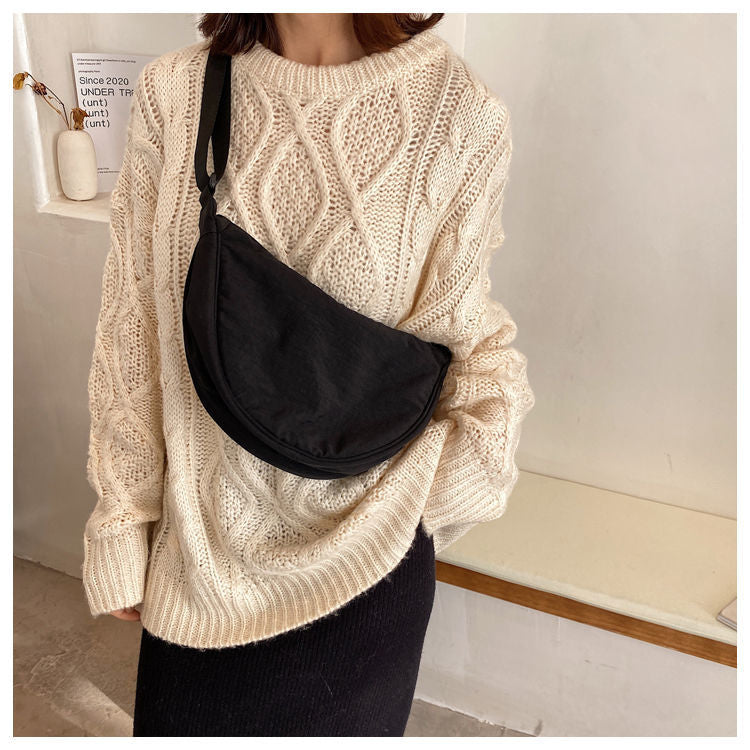 Crescent-shaped Crossbody Bag | Durable Polyester | Adjustable Strap | Compact & Organized Storage