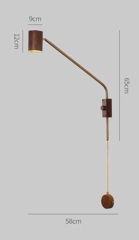 Taavita Wall Lamp Wood with Swivel Arm