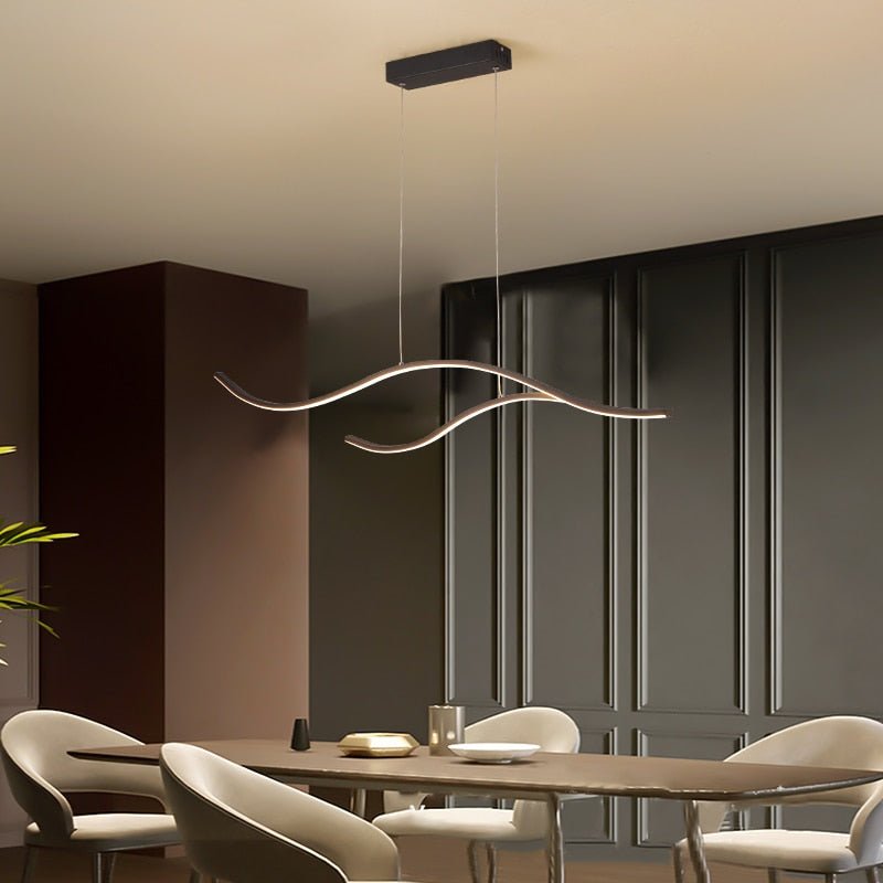 Sleek LED Pendant Light with Artistic Wave Design