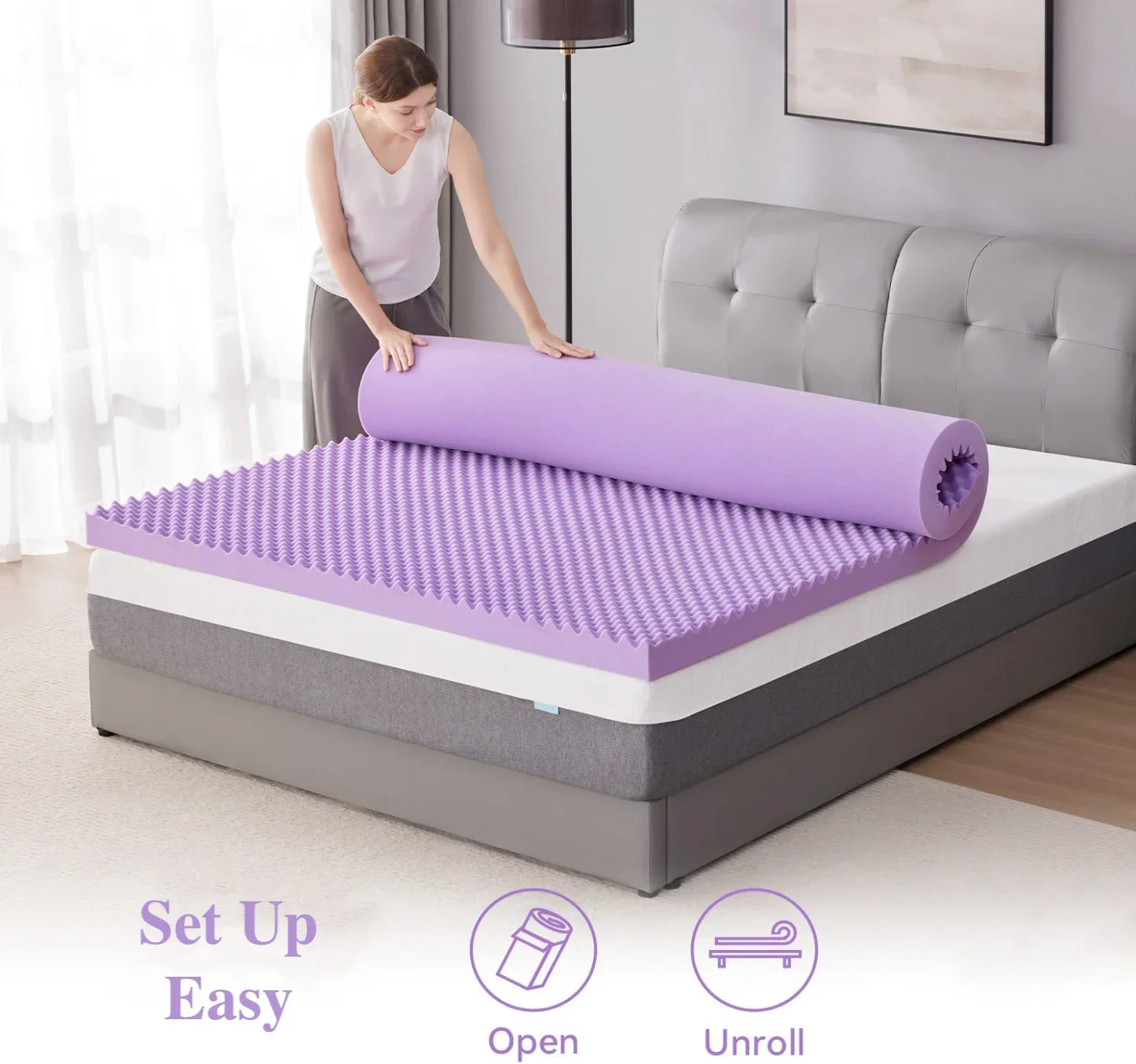 Memory Foam Mattress Topper with Gel Infusion – Pressure Relief Design