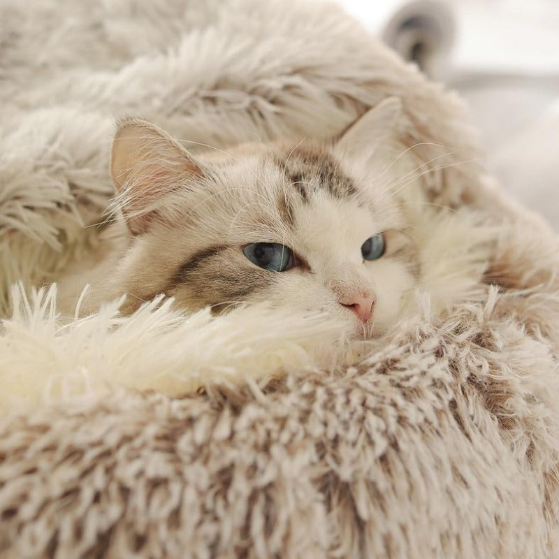 Plush Round Calming Cat Cave