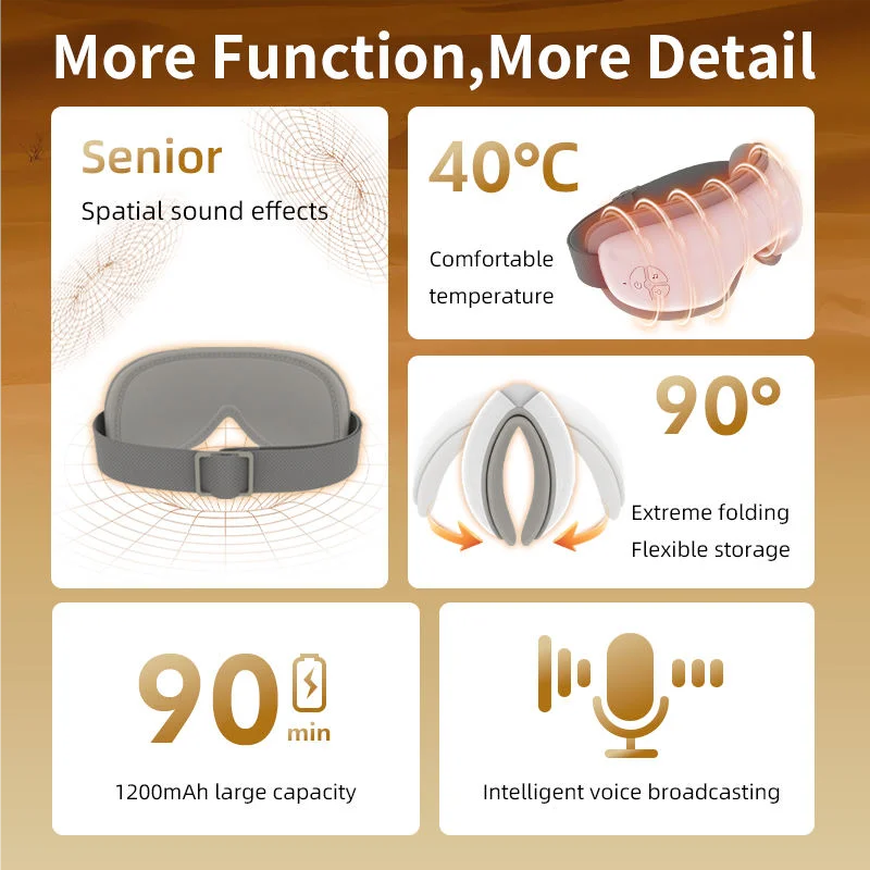 Portable V-Shape Eye Massager with Heat & Air Pressure for Relaxation