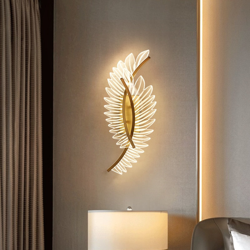 Design Wall Lamps Interior with Golden Angel Wings by Taavita