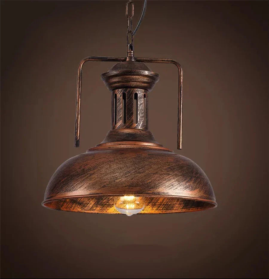 Rustic Charm Pendant Light - Iron Hanging Lamp for Home Decor