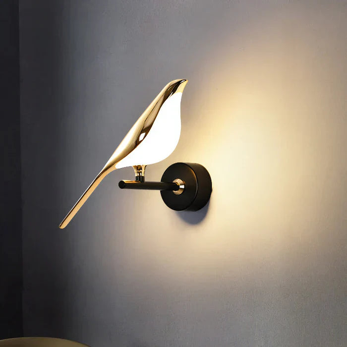 Table Lamp Featuring Golden Bird Sculpture Design