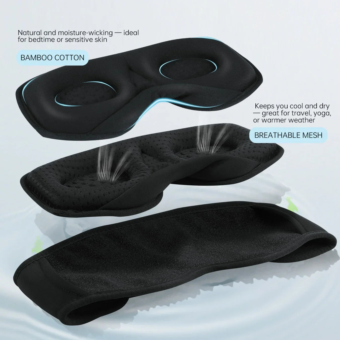Bluetooth 3D Sleep Mask with Light Blocking – Breathable Eye Cover for Naps