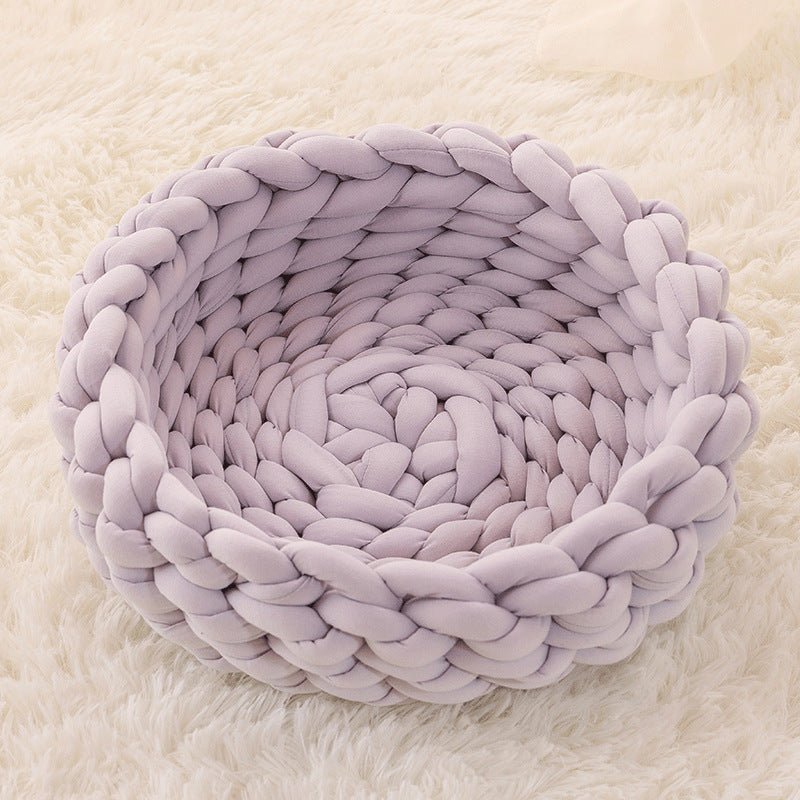 CozyNest Soft Wool Pet Bed with Elevated Edge Protection