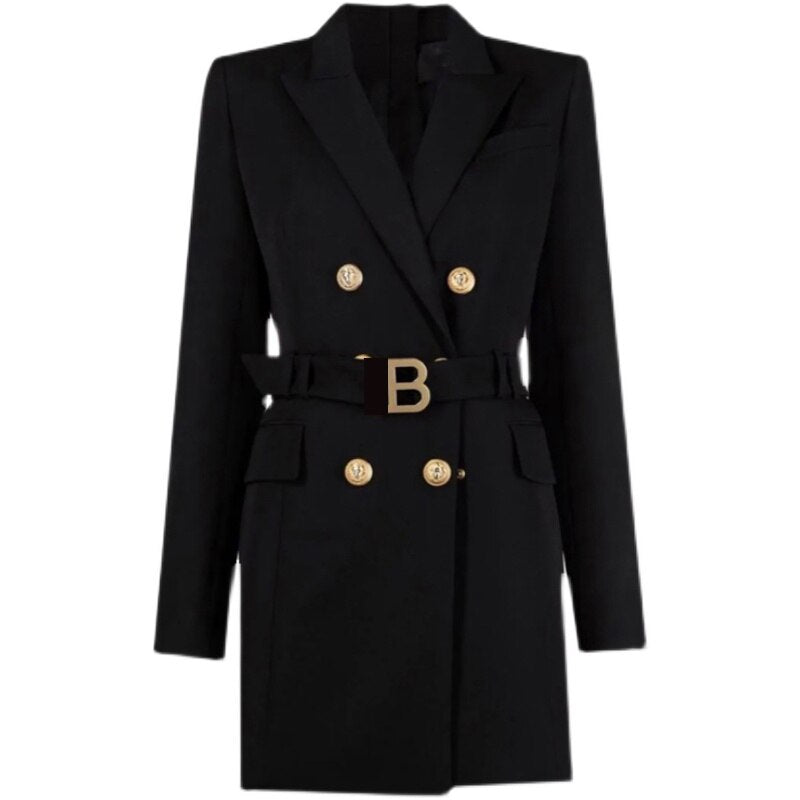 Women’s Blazer Dress | Belted Waist & Button Detail | High-Quality Fabric | Professional Fit
