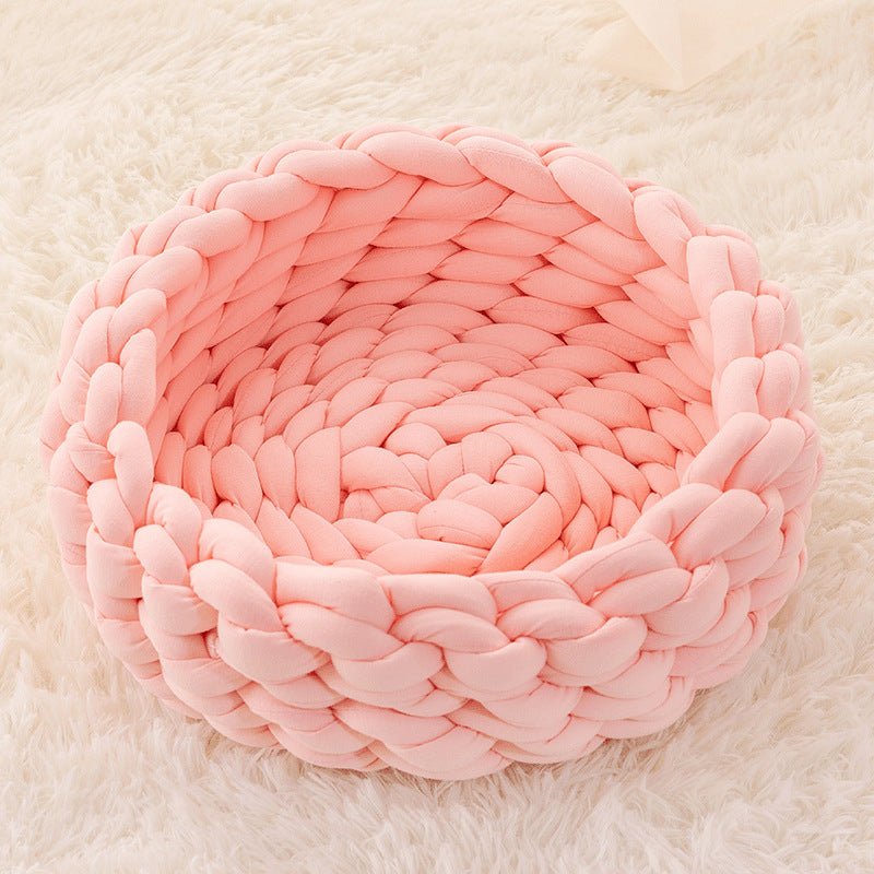 CozyNest Soft Wool Pet Bed with Elevated Edge Protection