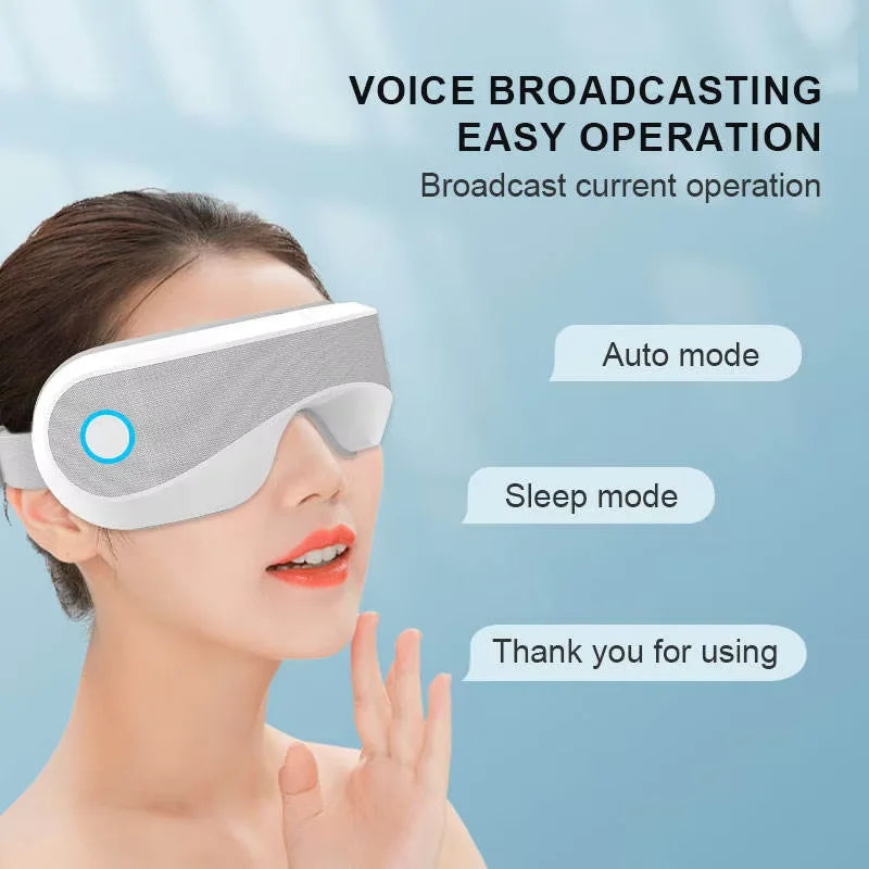 Portable Eye Massager with Wireless Heating and Vibration – USB Rechargeable for Stress Relief