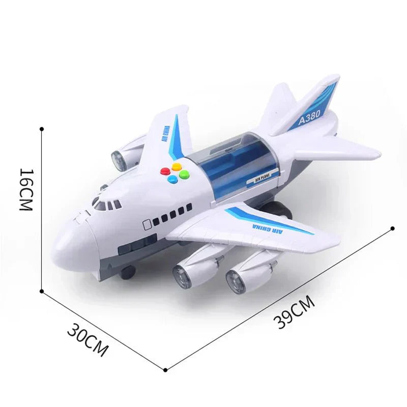 SkyGlide Interactive Airplane Toy with Lights and Cars