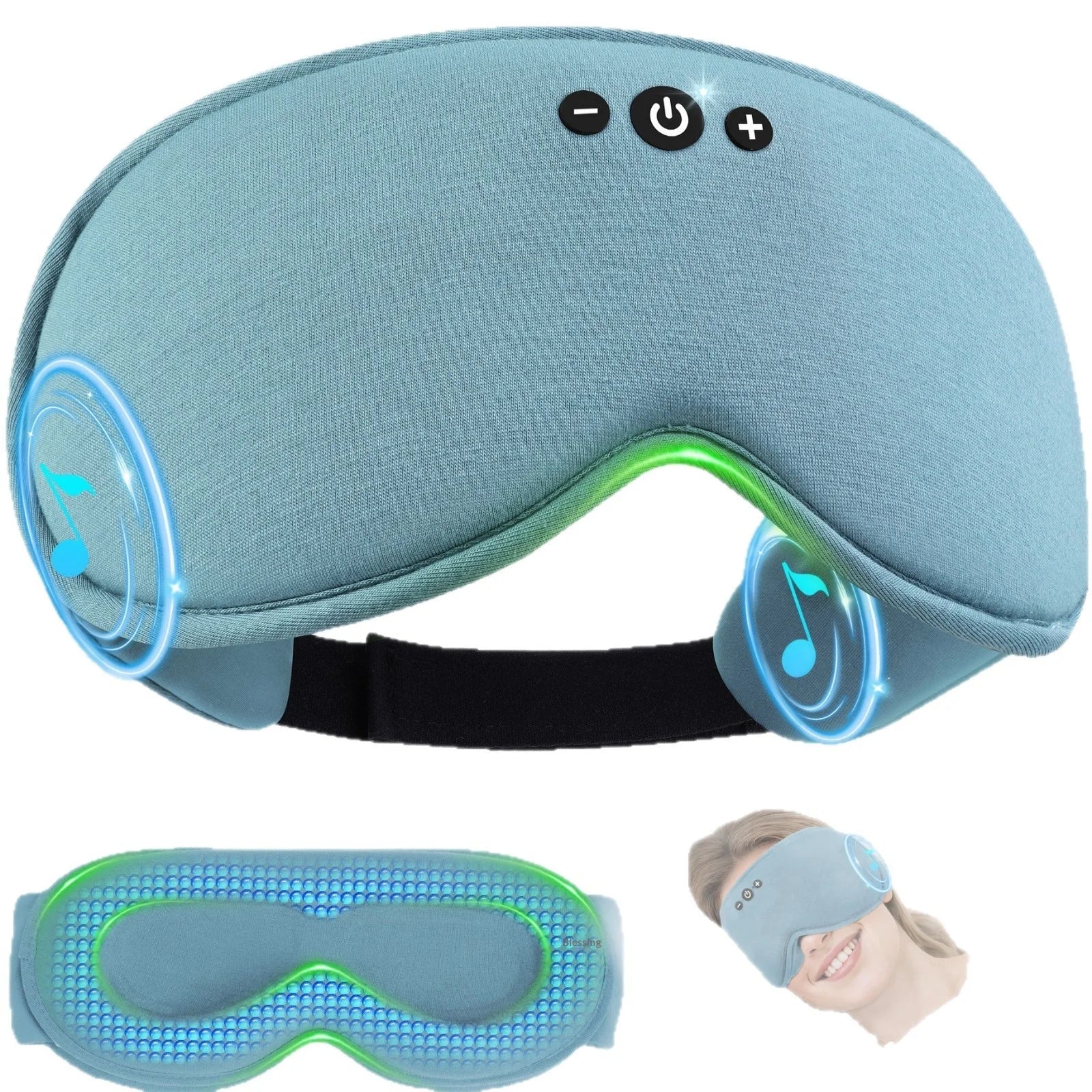 Bluetooth 3D Eye Mask for Sleep with Light Blocking and Music Playback