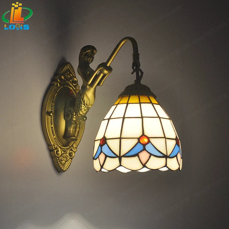 Enchanting Mermaid Glass LED Wall Light for Home Decor