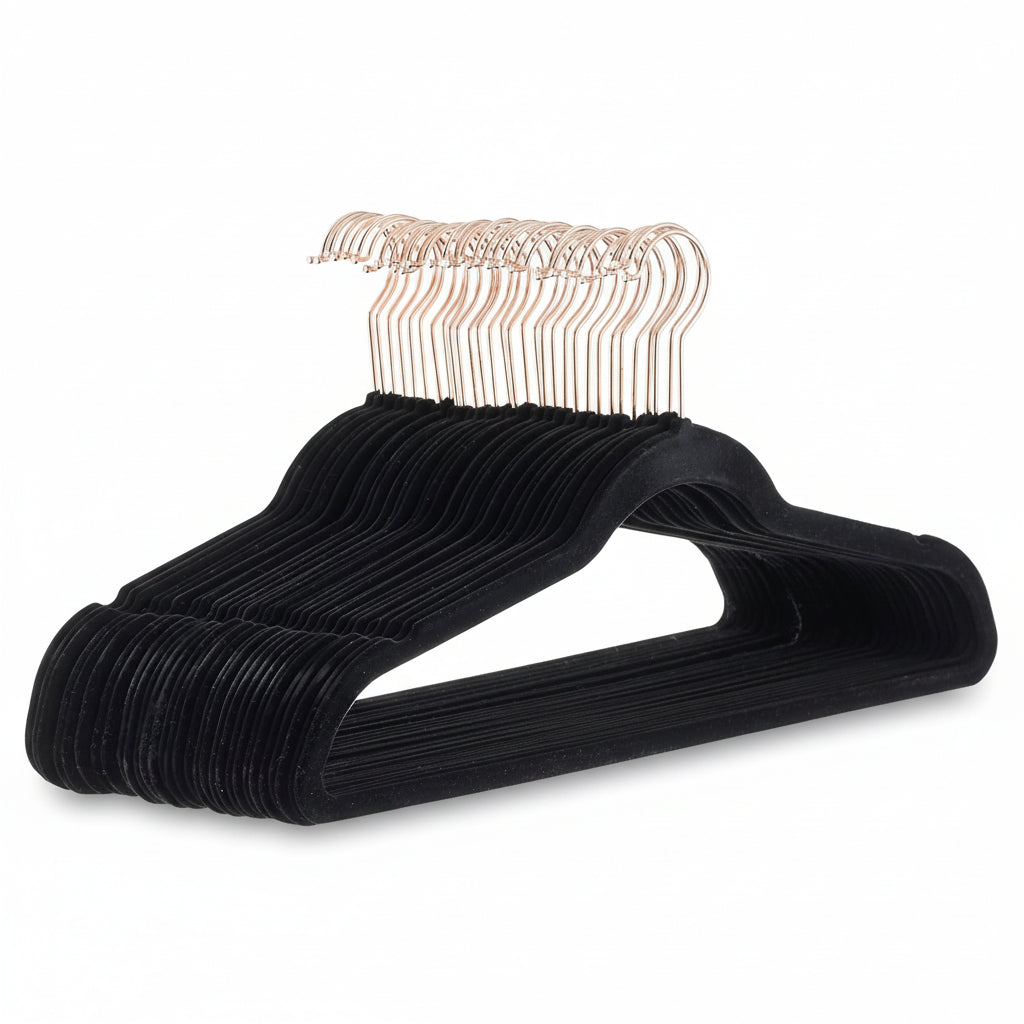 Space-Saving Velvet Hangers with Grip for Organized Closets