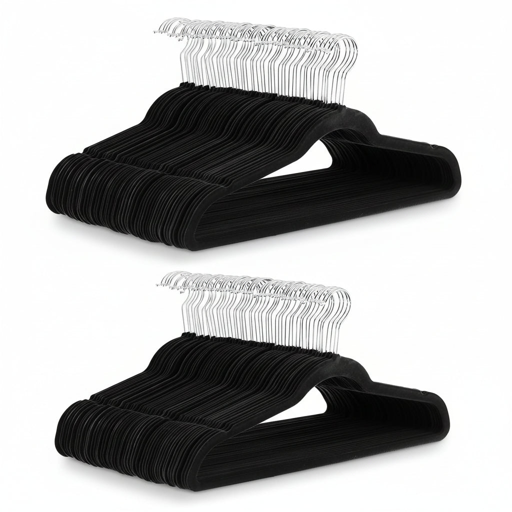 Space-Saving Velvet Hangers with Grip for Organized Closets