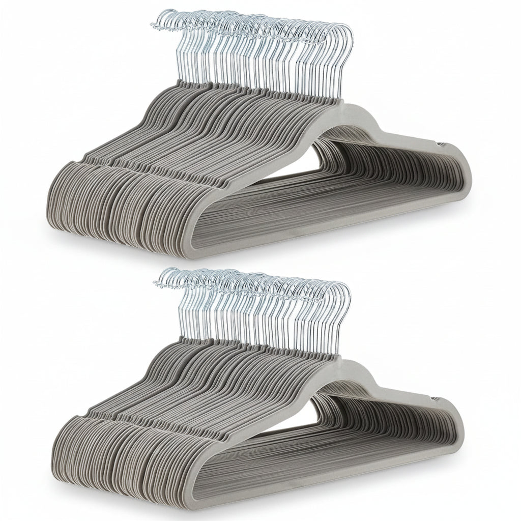 Space-Saving Velvet Hangers with Grip for Organized Closets