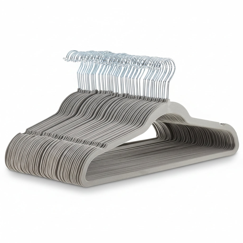 Space-Saving Velvet Hangers with Grip for Organized Closets