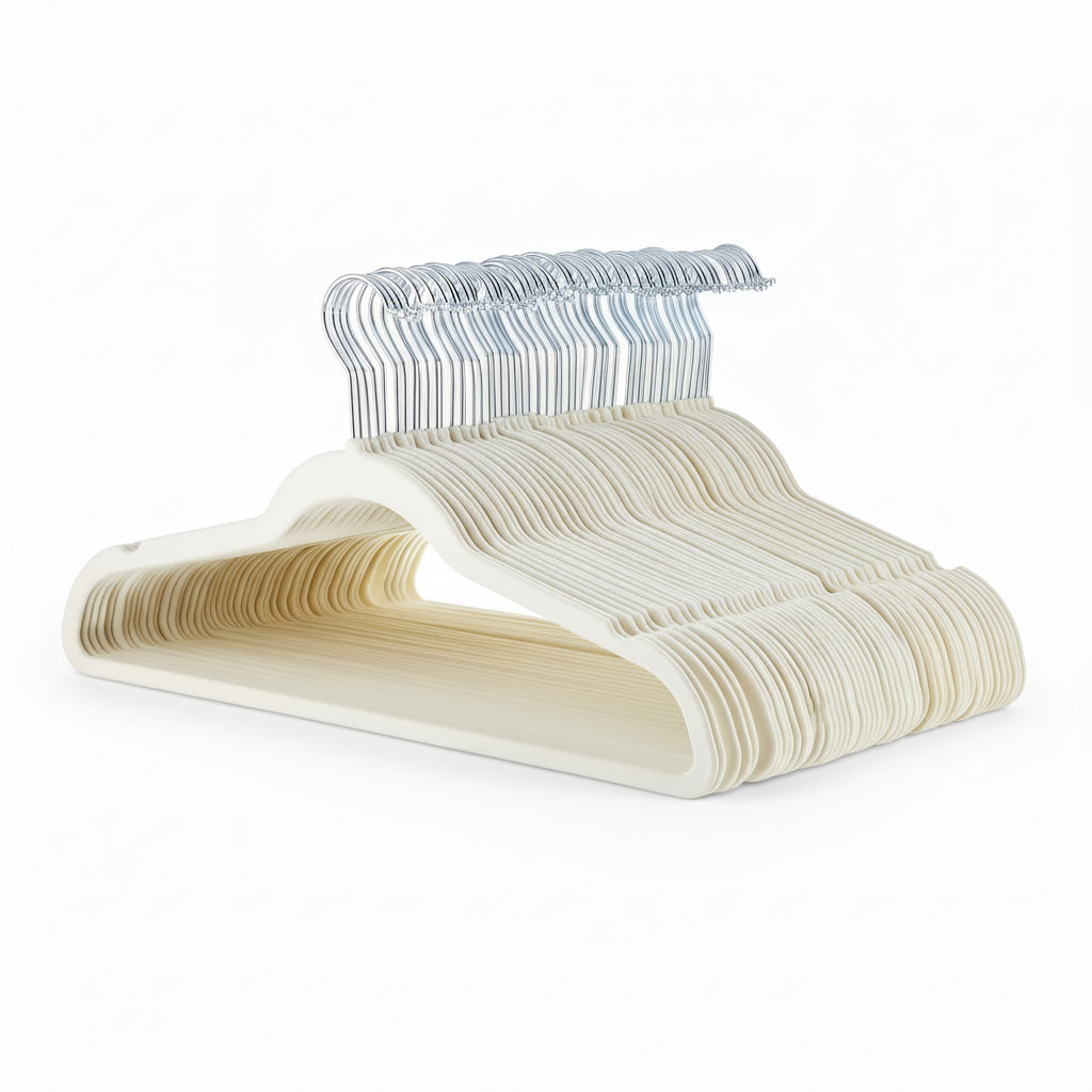Space-Saving Velvet Hangers with Grip for Organized Closets