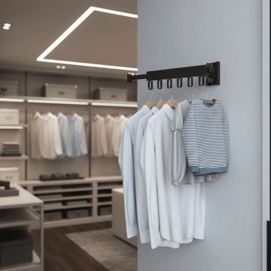 SpaceSaver Wall Drying Rack with Retractable Design