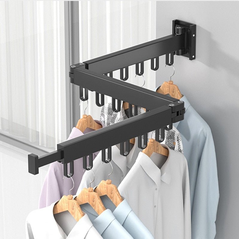 SpaceSaver Wall Drying Rack with Retractable Design