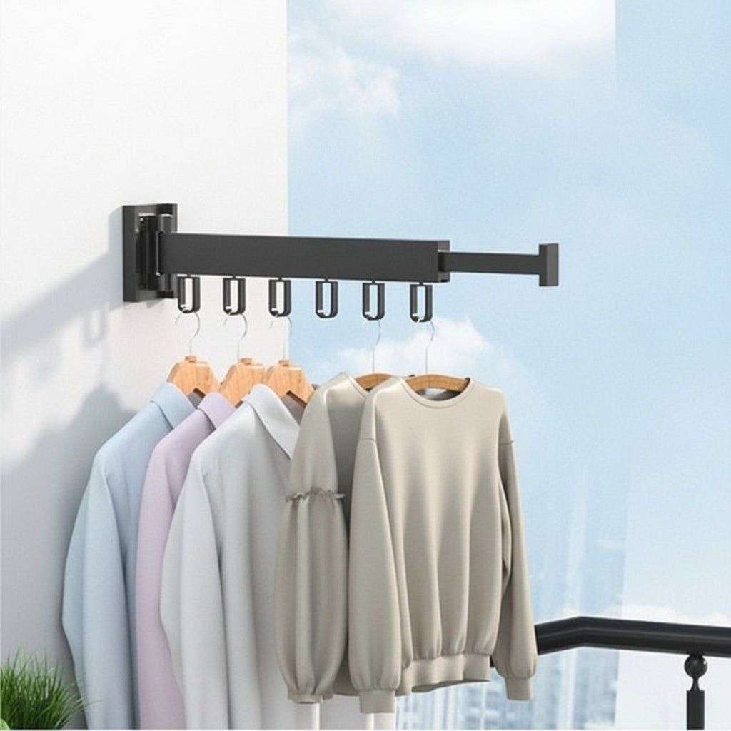 SpaceSaver Wall Drying Rack with Retractable Design