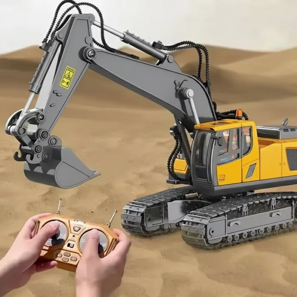 Dynamic Duo Remote-Controlled Bulldozer and Excavator Set