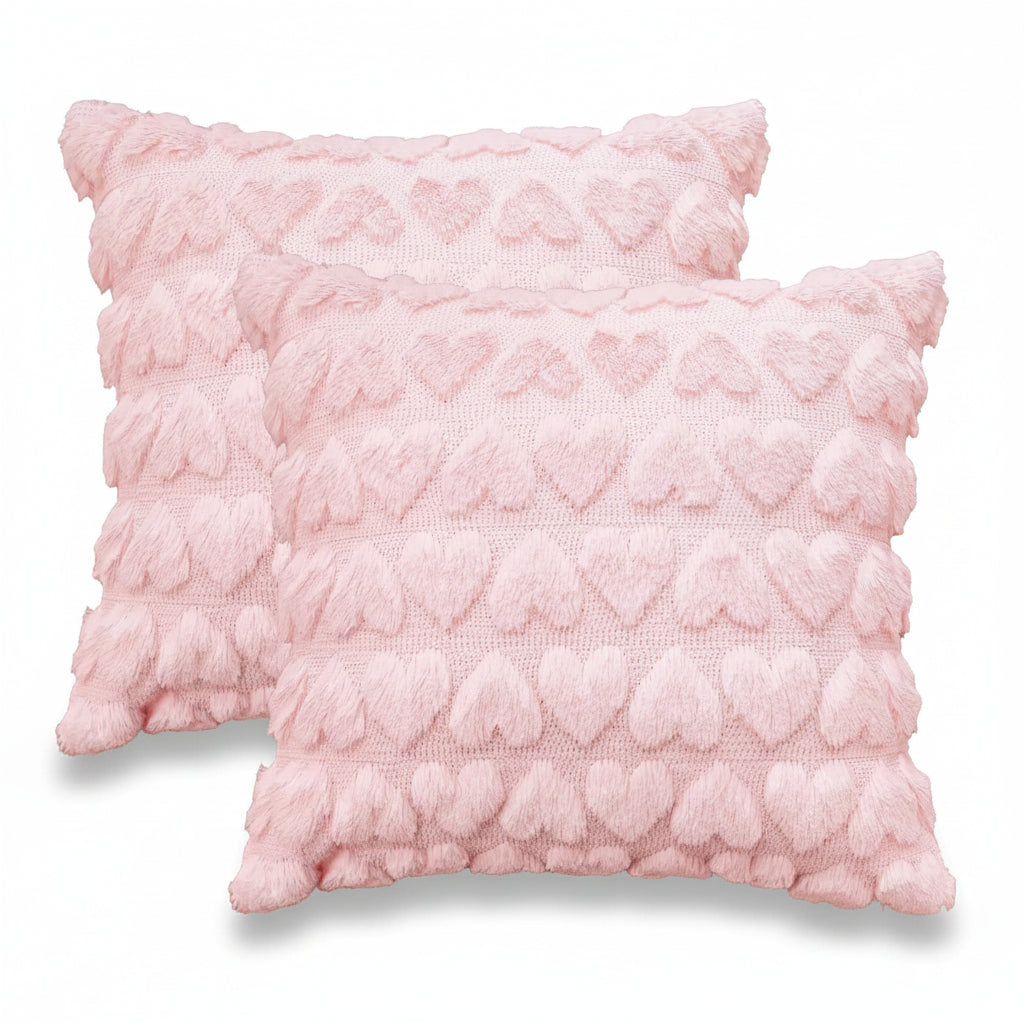 Charming Heart-Designed Throw Pillow Covers for Valentine's Day