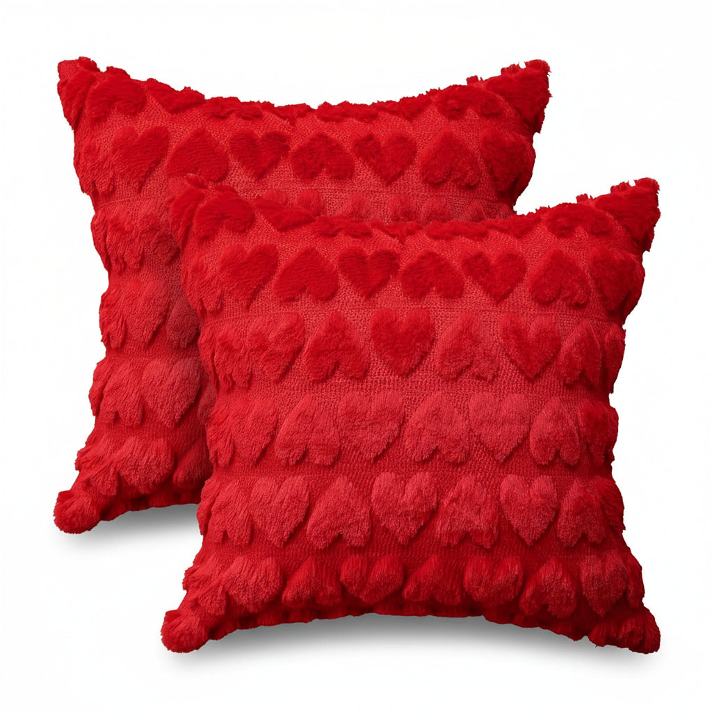 Charming Heart-Designed Throw Pillow Covers for Valentine's Day