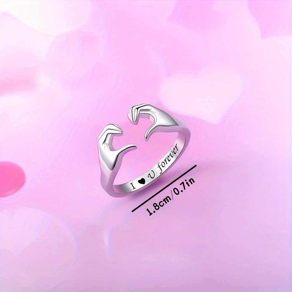 Embrace Ring in Chic Silver Finish with Flexible Design