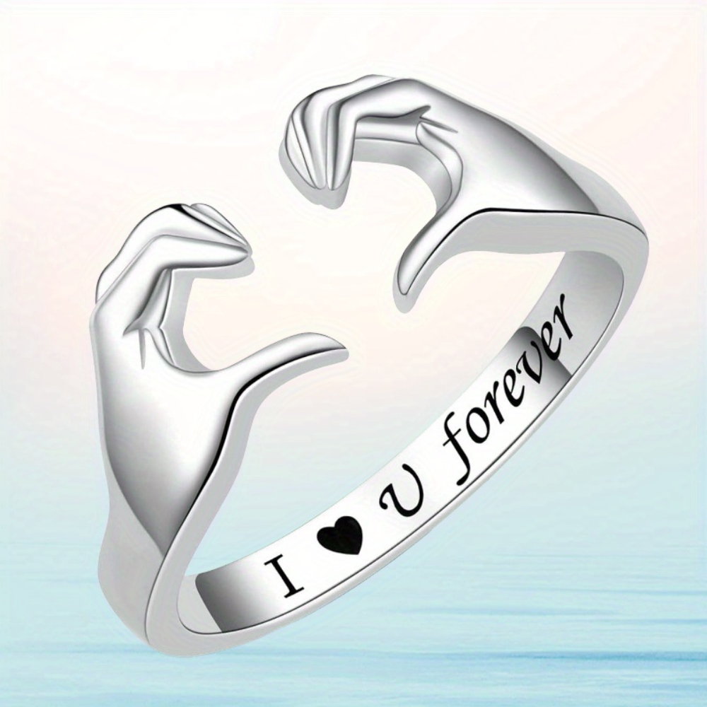 Embrace Ring in Chic Silver Finish with Flexible Design