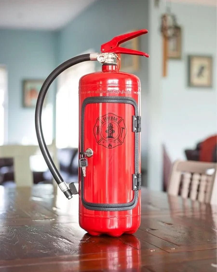 Discreet Beverage Vault with Fire Extinguisher Design