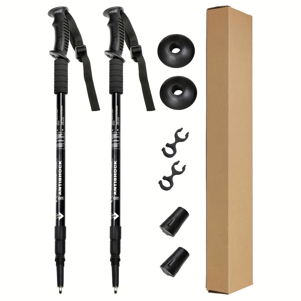 Lightweight Adjustable Trekking Poles with Shock Absorption for Hiking