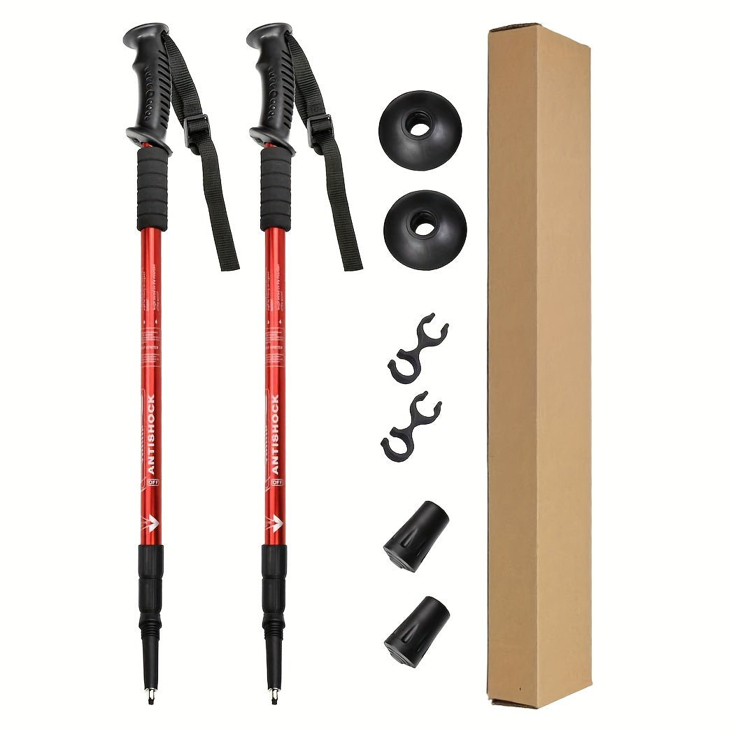 Lightweight Adjustable Trekking Poles with Shock Absorption for Hiking