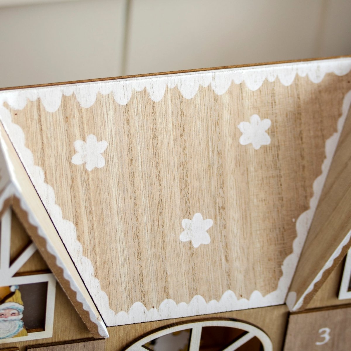 FestivalBright Wooden Advent Calendar with LED Lighting