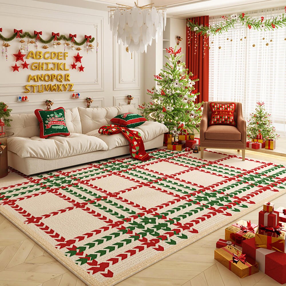 CozyFestive Non-Slip Holiday Area Rug in Vibrant Colors
