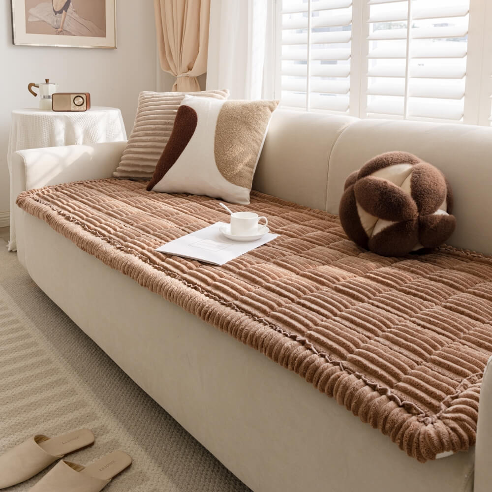 WarmNest Plush Pet Mat for Sofa and Bed Protection
