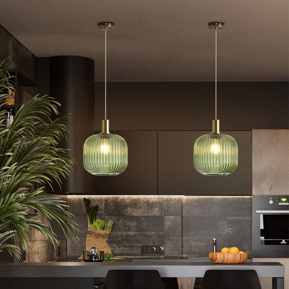 Nordic Elegance Pendant Lighting in Fluted Glass Design