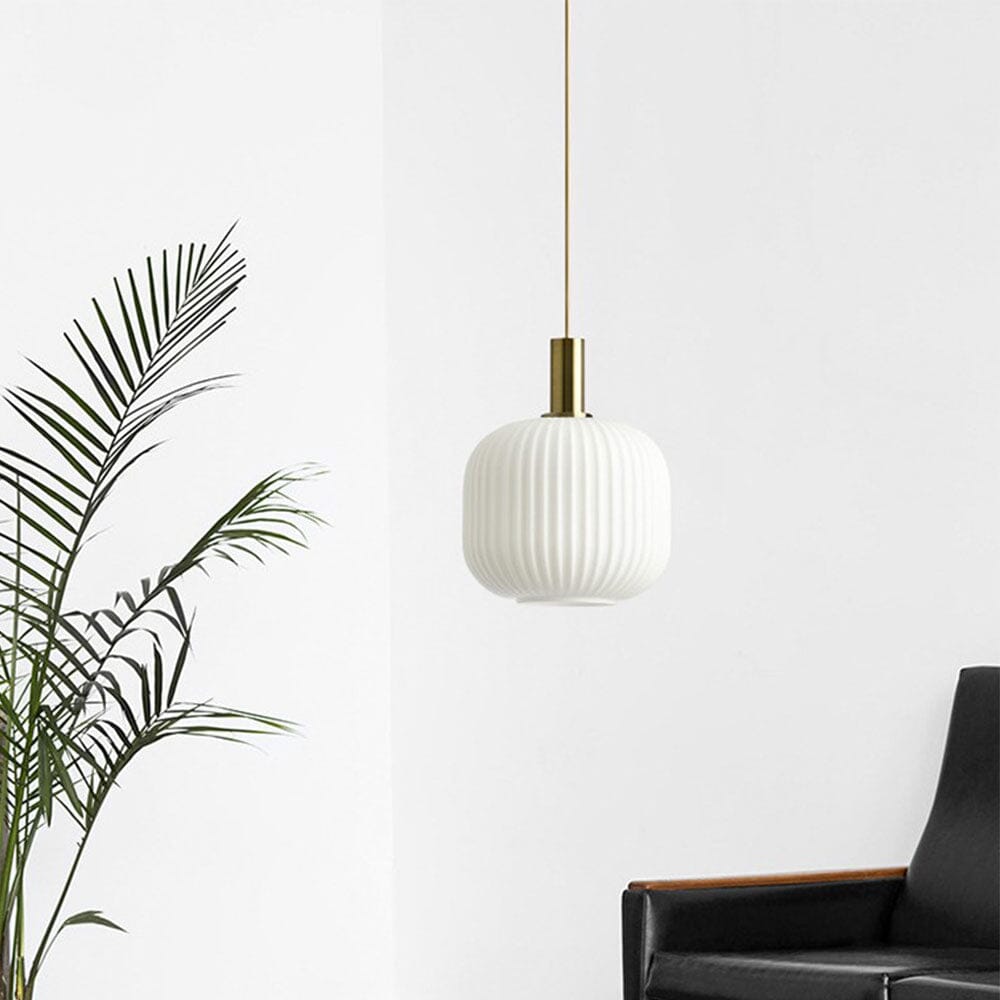 Nordic Elegance Pendant Lighting in Fluted Glass Design