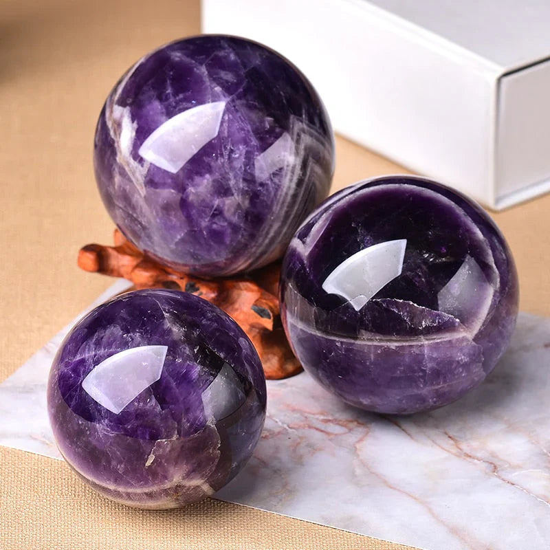 Polished Gemstone Ball - Natural Amethyst Decorative Sphere