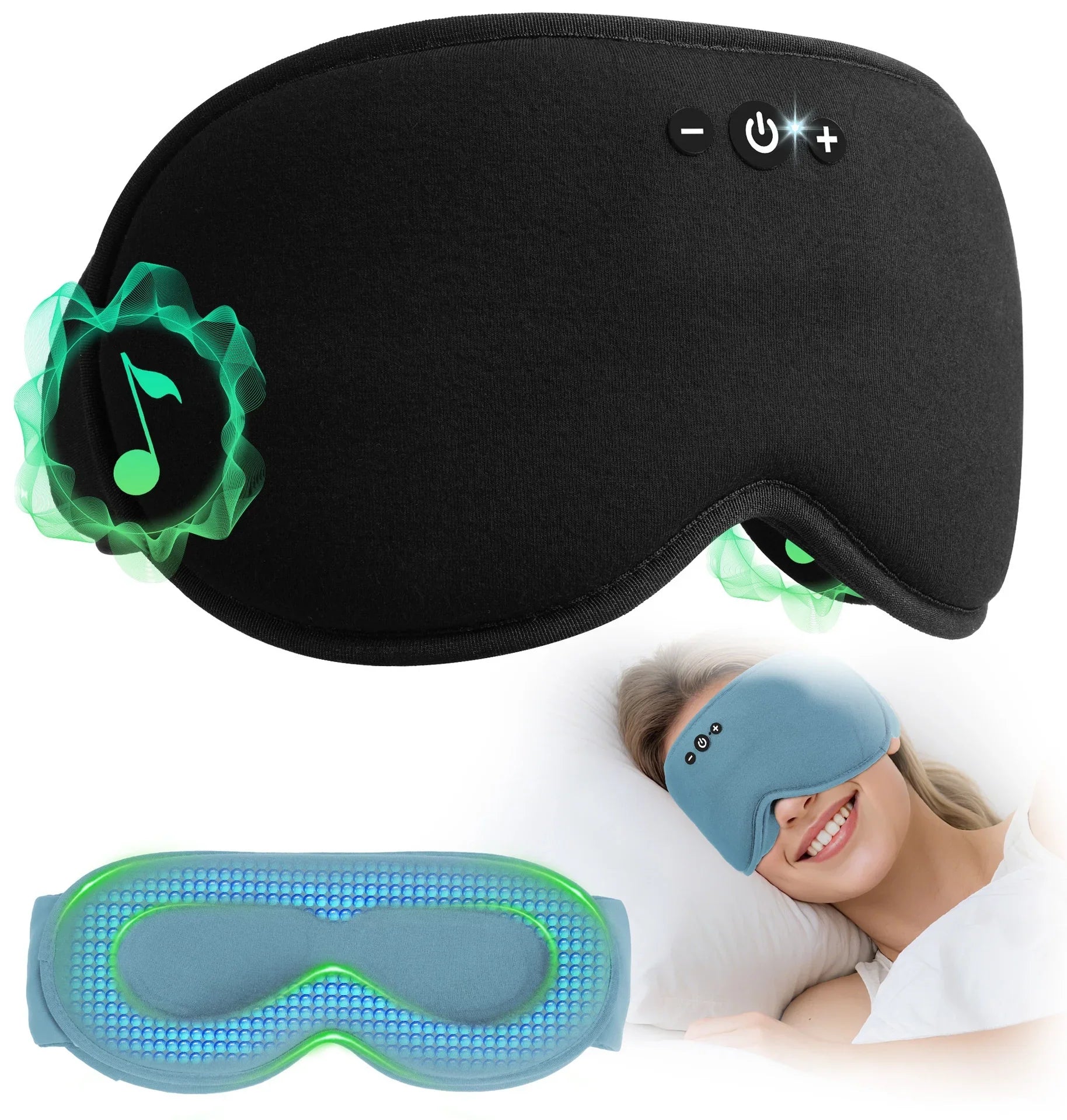 Bluetooth 3D Eye Mask for Sleep with Light Blocking and Music Playback