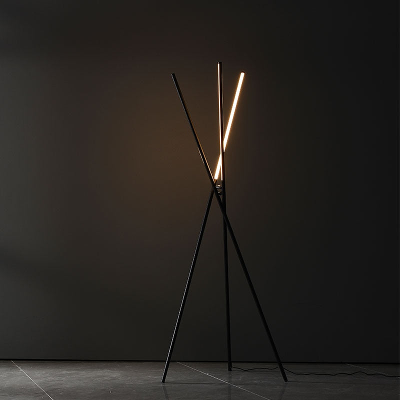Taavita Floor Lamps | Modern, Aluminum, Minimalist, 3-Pronged Vertical, LED Floor Lamps