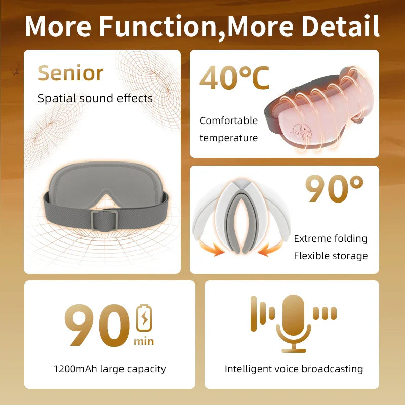 Heat Therapy Eye Massager with Acupoint Kneading – Full Coverage Relaxation