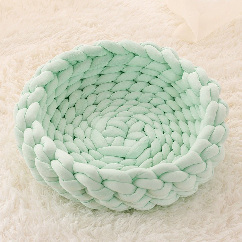CozyNest Soft Wool Pet Bed with Elevated Edge Protection